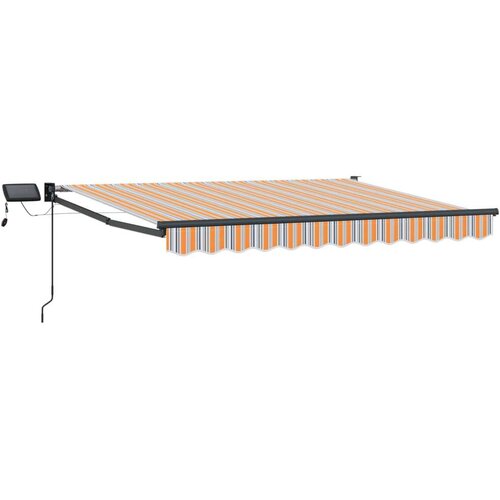 Ručna zlačivna tenda s LED diodama 3 5 x 2 5 m - Antracit Plava i narančasta 3 5 x 2 5 m Cene