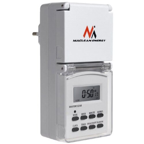 Maclean timer digitalni , 16A, 3600W, 10 programov, pokrov, bele barve Cene