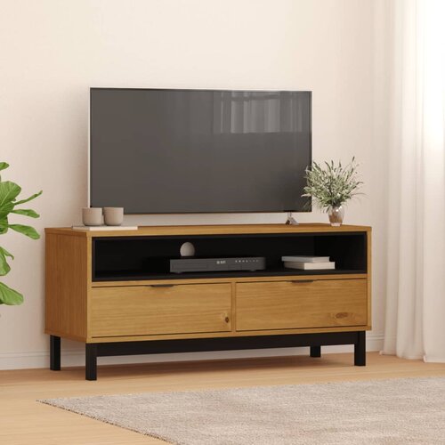 VidaXL TV omarica FLAM 110x40x50 cm trdna borovina Slike