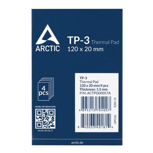 Arctic TP-3 Thermal Pad 120×20×1.5 mm – Termalna Podloga Visokih Performansi ACTPD00057A Cene