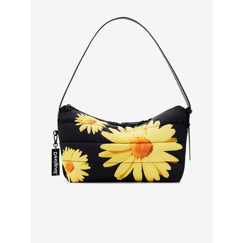 Desigual Yellow-Black Womens Flowered Handbag Margaritas Dover - Women Cene