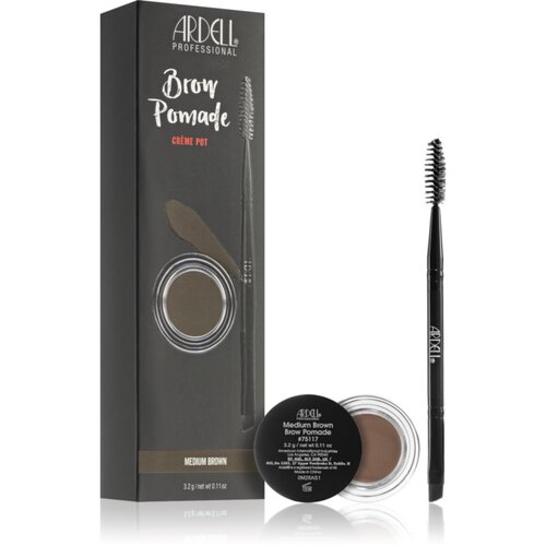 Ardell Brows pomada za obrve s kistom nijansa Medium Brown 3.2 g Slike
