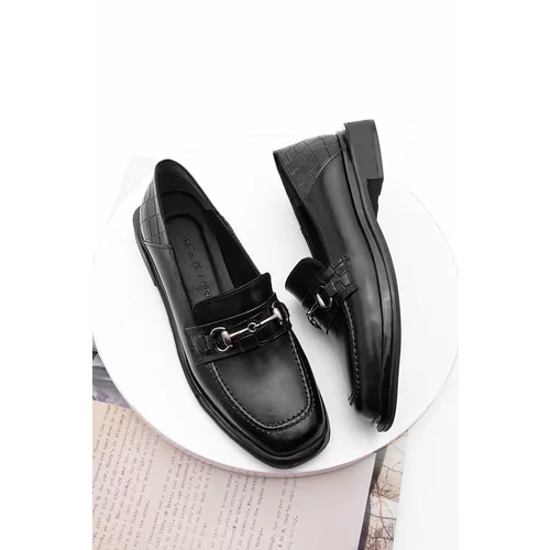 Marjin Loafer Shoes - Black - Block