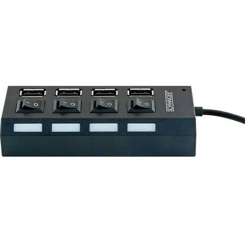 SCHWAIGER USB razdjelnik (4-struko, USB A utikač)