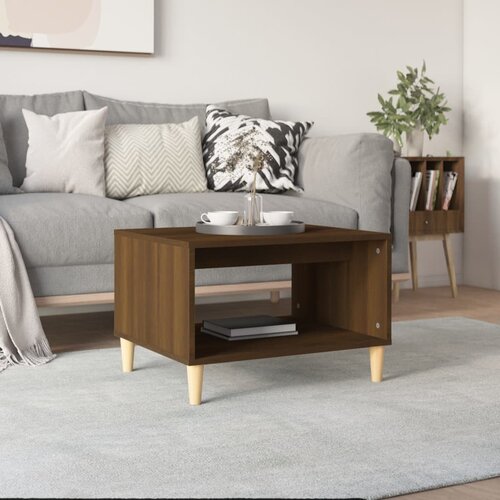 vidaXL Klubska mizica rjavi hrast 60x40x50 cm konstruiran les Cene