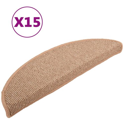 Maison Chic Preproga, Ruge za stopnice 15 kosov svetlo rjave 56x17x3 cm, (22121063) Cene