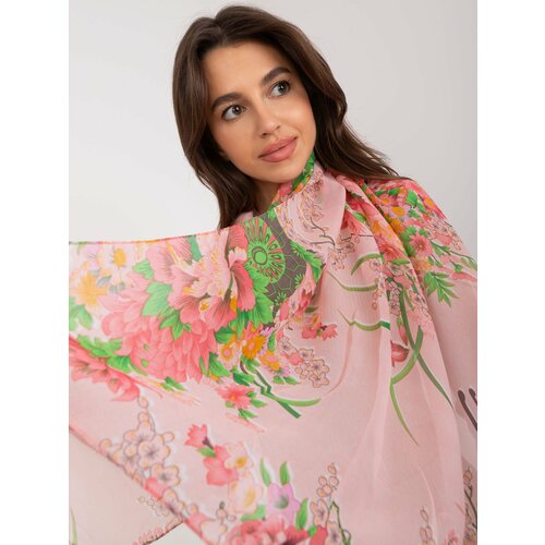 Fashion Hunters Light pink women's scarf with flowers Cene