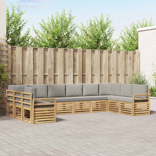 Set vanjskih sofa 10 pcs Bijela i svjetlosiva 363 x 190 x 73 cm Cene