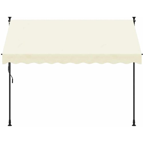 Tenda na uvlačenje krem 300 x 150 cm od tkanine i čelika Slike