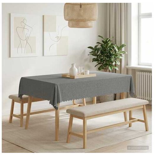 VidaXL Klobučevina za mizo 5 kos Pravokotna Svetlo siva 110 x 140 cm Slike