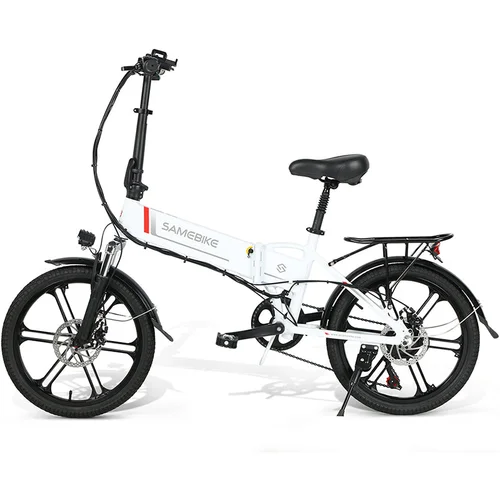 Samebike električno kolo 20LVXD30-II - 350W motor 48V10AH baterija 40KM dosega mehanska disk zavora - bela, (21311893)