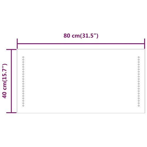  LED kupaonsko ogledalo 80x40 cm Slike