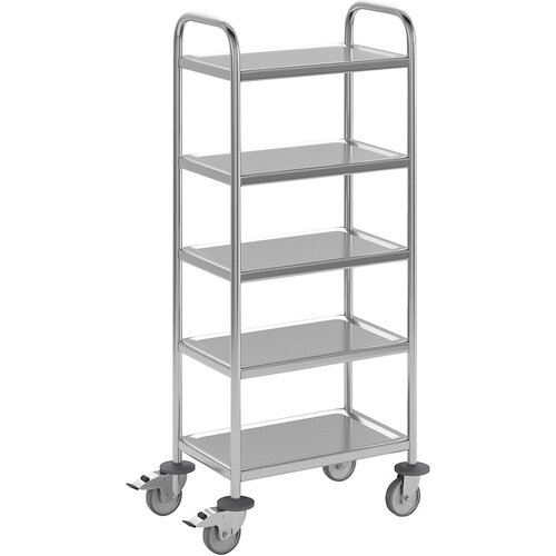 eurokraft basic Servirni voziček iz nerjavnega jekla, 5 nivojev, DxŠxV 705 x 405 x 1300 mm Cene