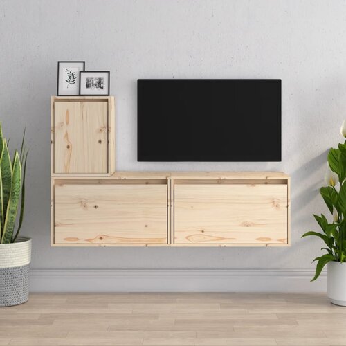 The Living Store TV omarica 3 kosi trdna borovina - TV Omarica, (21376391) Cene