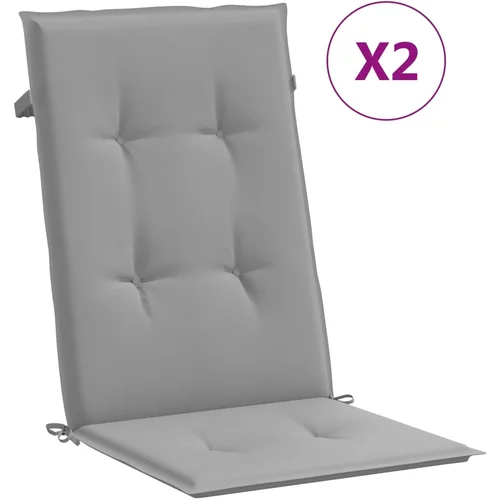 vidaXL jastuci za Vrtne Stolice 2 kom Sivi 120x50x3 cm