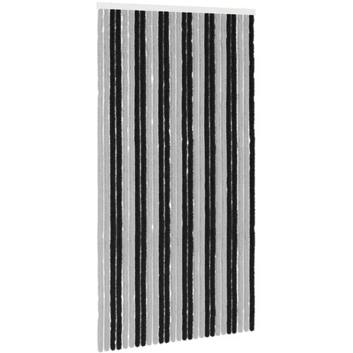 vidaXL Zavjesa protiv insekata Chenille Siva i crna 118 x 220 cm - Siva i crna (dvostripa) 118 x 220 cm Cijene