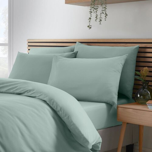 Catherine Lansfield Zelena podalj&amp;scaron;ana posteljnina za zakonsko posteljo 230x220 cm So Soft Non-Iron &amp;ndash; Slike