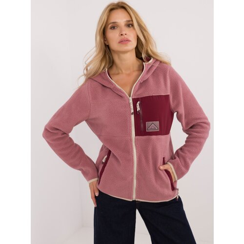 Fashion Hunters Dark pink women's fleece sweatshirt with zipper SUBLEVEL Slike