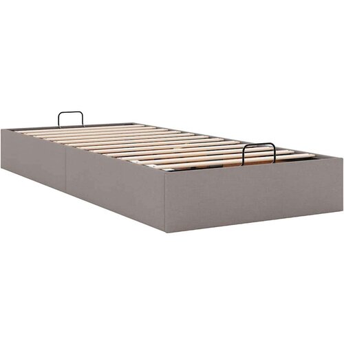 VidaXL Otomanski okvir kreveta bez madraca smeđe-sivi 90x190cm tkanine Slike