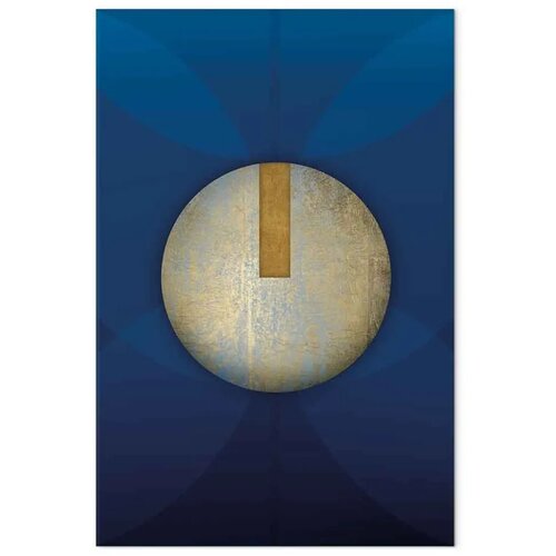  Slika - In the Shadow of Classic Blue (1-part) - Golden Circle in Abstraction 80x120 Cijene
