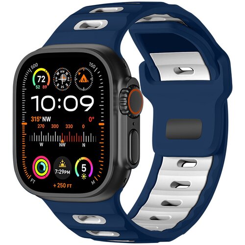 INF Eleganten silikonski pa&scaron;ček za Apple Watch 42/44/45/46/49mm Blue + White, (5000079602) Cene