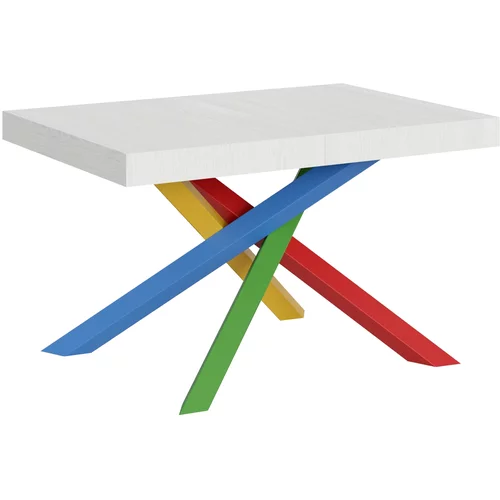 Itamoby   Volantis (90x120/224 cm) - bela, barva nog: pisana - raztegljiva jedilna miza, (20842476)