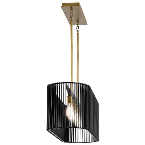 Quintiesse QN-LINARA-ISLE-BK - Luster na &amp;scaron;tapu LINARA 5xE27/60W/230V crna/zlatna Slike