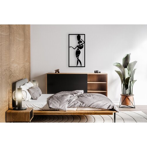 Atelier Del Sofa zidna dekoracija Afrikali Kizlar_3, 35x70 cm 2 mm, Crna Slike