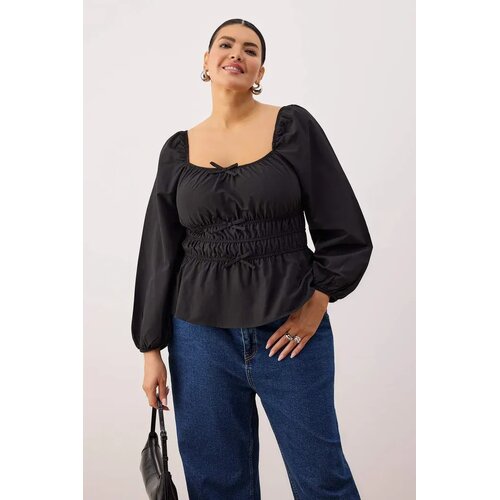 Trendyol Ženska bluza Tbbaw26Af00072, Crna Cene
