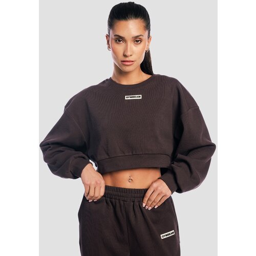GymBeam ženska cropped dukserica aura tee brown Cene