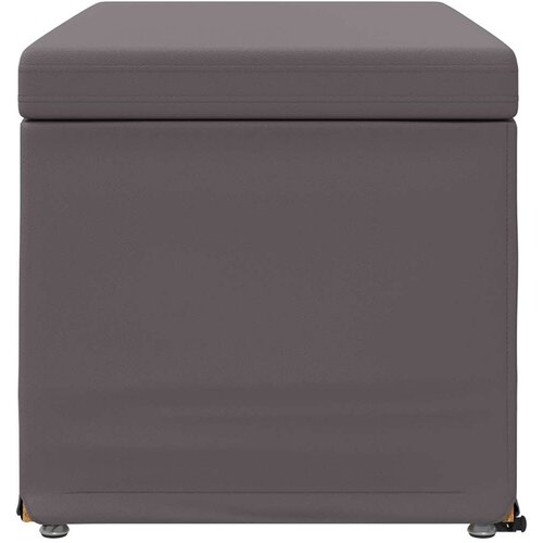  Stolica Siva 81 x 41 x 40 cm Umjetna Koža i Fino Radeći Drvo - Siva 80 cm Umjetna koža Slike