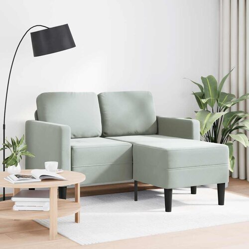 SOFA 2-sjed s ležaljkom u obliku slova L svijetlo siva 125 cm Slike
