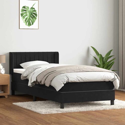 vidaXL Box spring krevet s madracem crni 90x210 cm bar&scaron;unasti Cijene