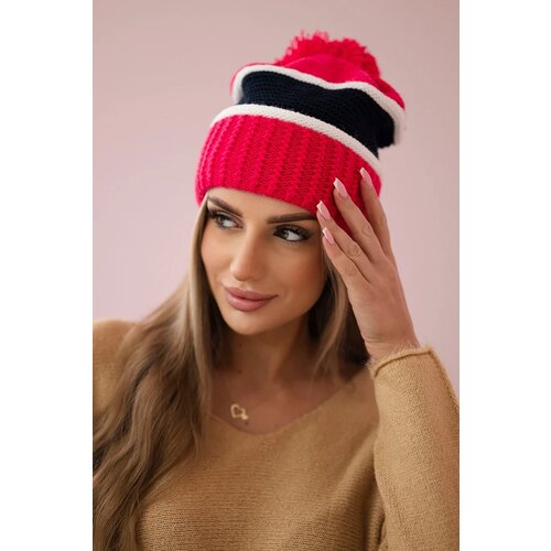 Kesi Women's cap Kinga K297 pink neon + navy blue Cene