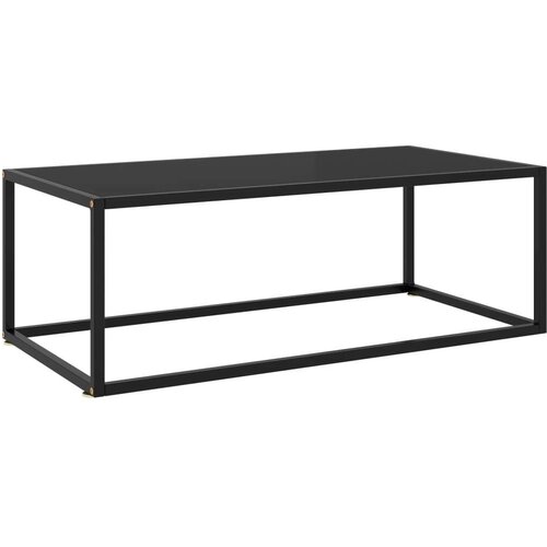 vidaXL stolić za kavu crni s crnim staklom 100 x 50 x 35 cm Cene