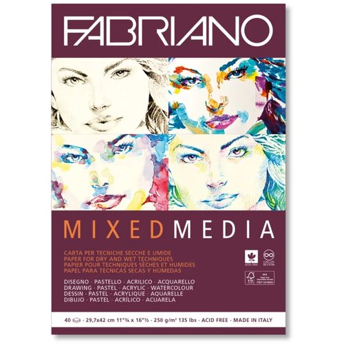 mixedMedia, akvarel blok, A3, 250g, 40 lista, Fabriano Slike