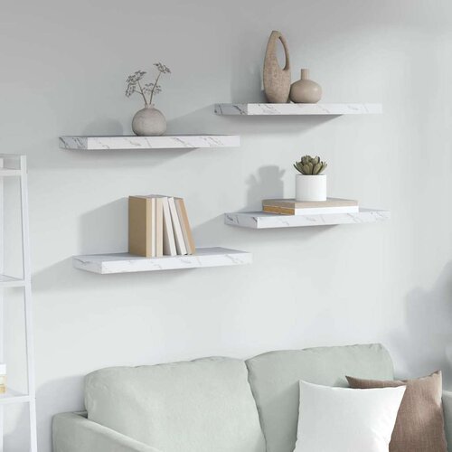  Polica na zidu Zidne 4 pcs Bijeli mramor 60 x 23 x 4 cm Cijene