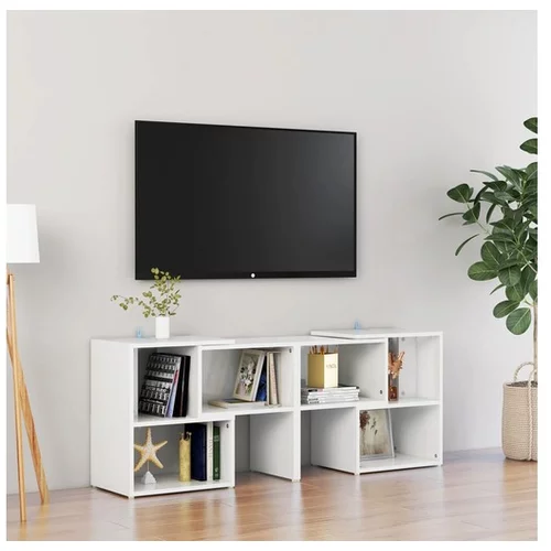  TV omarica visok sijaj bela 104x30x52 cm iverna plošča