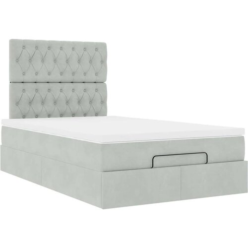 VidaXL Okvir za krevet s madracima svjetlosivi 120x190 cm bar&amp;scaron;unasti Slike
