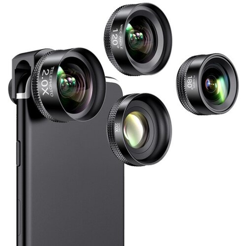 INF 20X makro objektiv/180° objektiv ribje oko/120° širokokotni objektiv/2,0X telefoto objektiv, (21542379) Cene