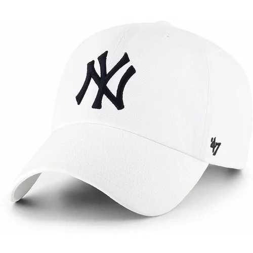 47 Brand Bombažna bejzbolska kapa Mlb New York Yankees bela barva
