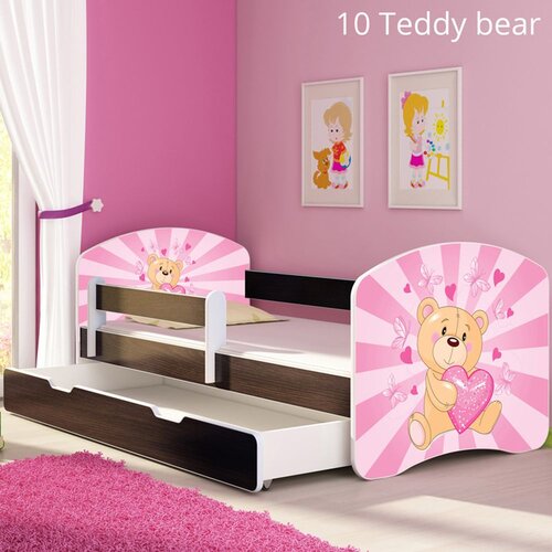 ACMA Dječji krevet s motivom, bočna wenge + ladica 140x70 cm - 10 Pink Teddy Bear Cijene