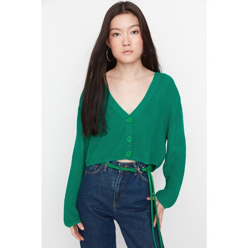 Trendyol Green Crop Knitwear Cardigan Slike