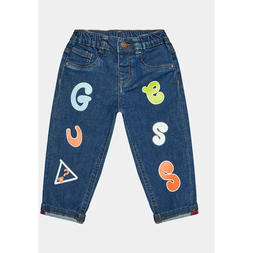 Guess Jeans hlače N3YA04 D4CA0 Mornarsko modra Loose Fit