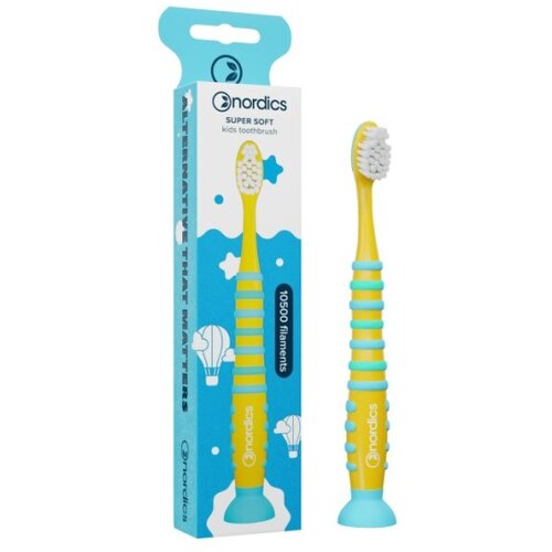 NORDICS dečija četkica za zube Premium Soft 10500 - Žuto/Plava Slike