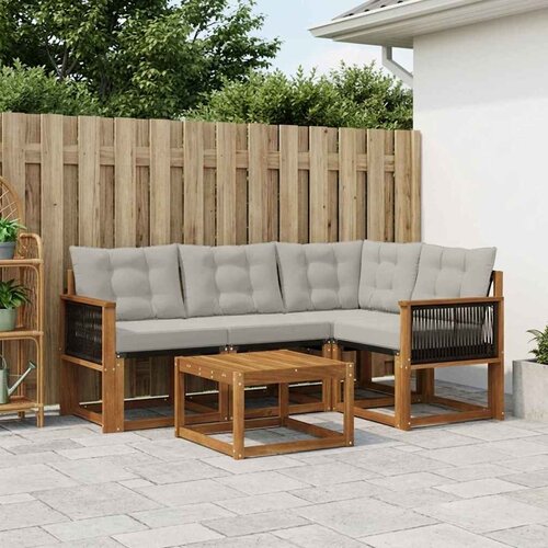  Set vanjskih sofa 5 kom. Prirodna i svjetlosiva Cijene