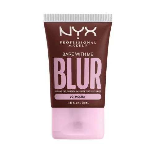 NYX Professional Makeup Bare With Me Blur Tint Foundation mat puder s srednjo prekrivnostjo 30 ml Odtenek 22 mocha