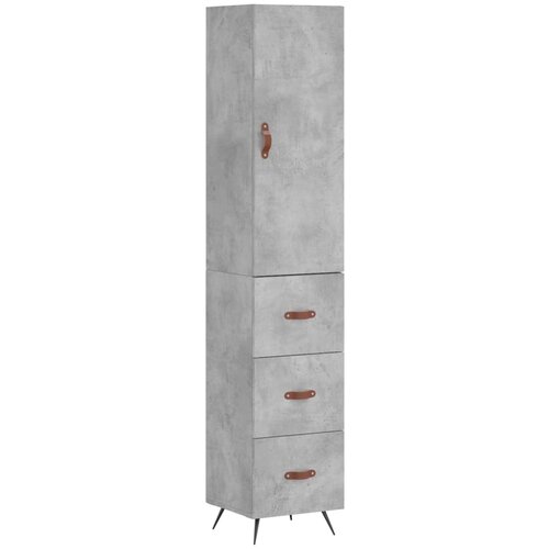 Maison Chic Visoka omara - Komoda - Predalnik betonsko siva 34,5x34x180 cm inženirski les, (21722620) Cene