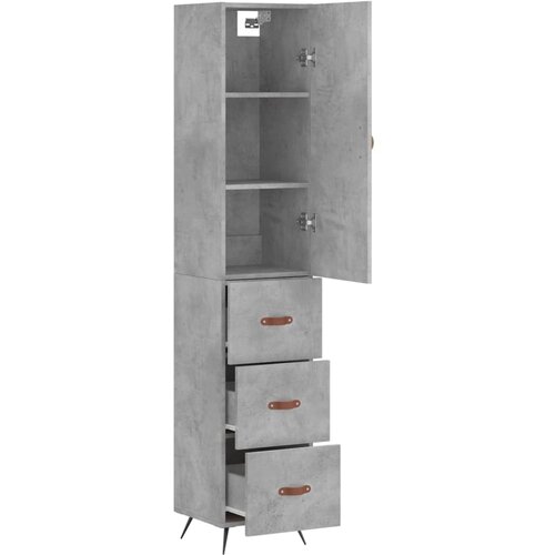  Visoka komoda siva betona 34,5x34x180 cm od konstruiranog drva Slike