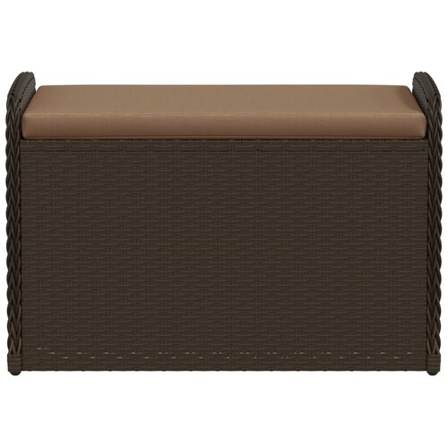  Klupa za pohranu s jastukom smeđa 80 x 51 x 52 cm od poliratana Slike